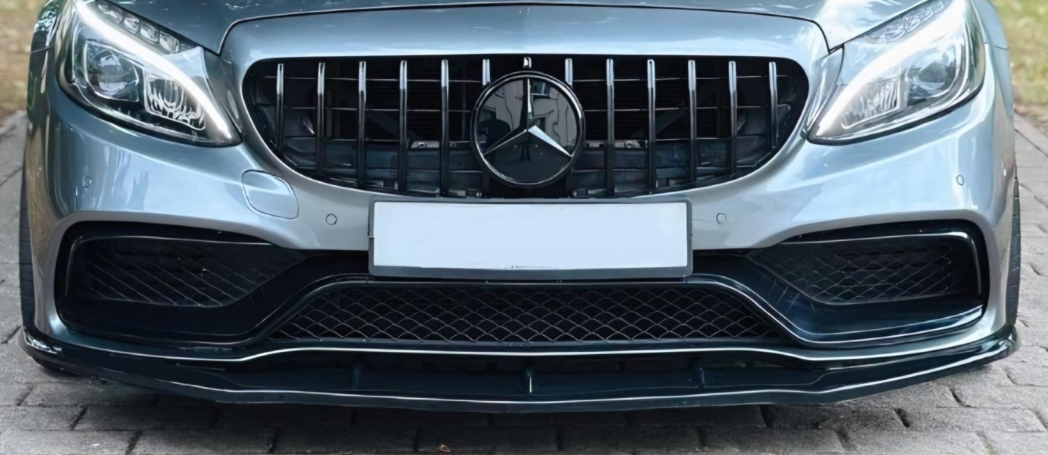 FOR MERCEDES BENZ W205 C63 Style AMG Gloss Black Front Splitter SPOILER Lip 15+