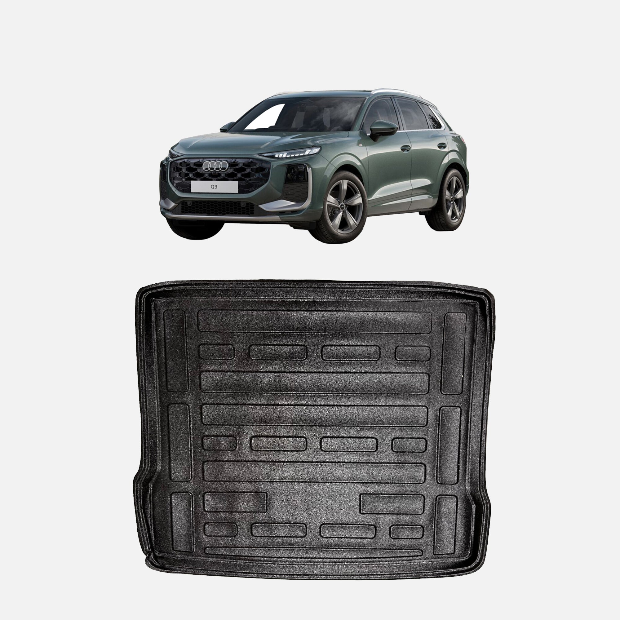 Tailored Boot Liner Compatible with Audi Q3 (2011-2018) - Heavy Duty Waterproof TPE Rubber Boot Mat