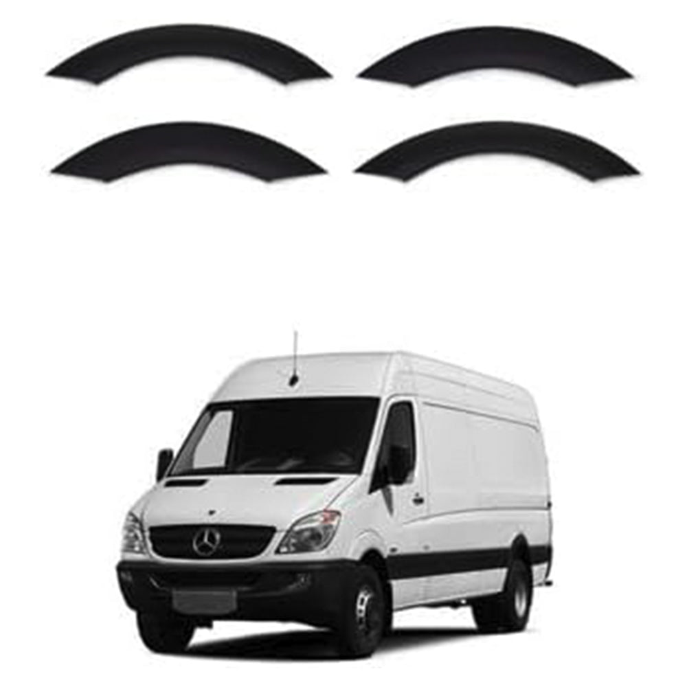 Matte Black 4-Piece Wheel Arch Trims Set - Compatible with Mercedes Sprinter W906 & VW Crafter (2007-2017)