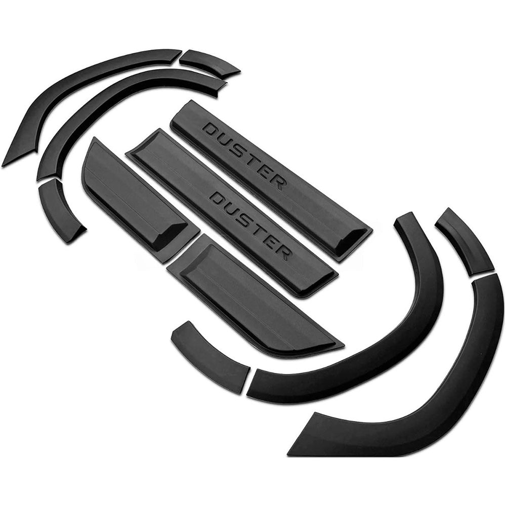 For Dacia Duster 2018–2023 Full Body Kit Set, 12 Pieces ABS Plain – Wheel Arch Trims, Side Claddings & Side Door Protectors