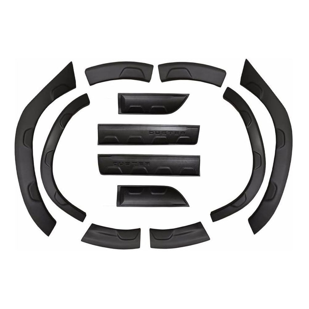 Wheel Arch Trim & Side Door Protectors for Dacia Duster Mk1 2010–2017, 12-Piece ABS Full Body Protection Kit